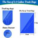 2.6 Gallon Clear trash can liners 300 counts,Small trash bags garbage Bags, Extra Strong 2.6 Gal garbage Bags, Fit 10 liters trash Bin, bathroom trash can liners for Home Office bedroom(clear 300)