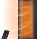 Dreo Space Heater, 1500W PTC Ceramic Heaters for Indoor Use with Remote, 70 Oscillation, 1-12H Timer, Electric Heaters with Thermostat, Fast and Safe Portable Heater for Office, Bedroom, Large Room (Black)
