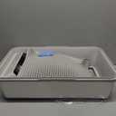 Stainless Steel Litter Box | XL Enclosed Cat Litter Boxes with Lid for Big Cats | High Sided, Anti-Urine Leakage | Non-Stick Bottom & Includes Litter Mat & Metal Scoop