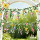 SUNBEAUTY Wildflower Banner 2 Pcs Garden Party Flower Spring Summer Reusable Waterproof Garland 9.8FT for Enchanted Garden Woodland Tropical Wedding Baby Shower Birthday Tea Supplies Girl Decorations