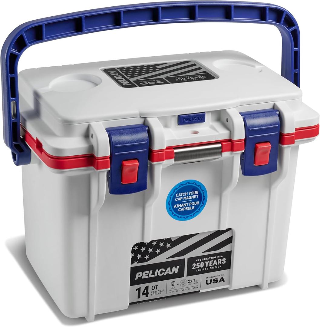 Pelican 14 Quart Personal Lunch Box Cooler - Can Cooler (Americana)