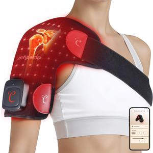 Comfytemp Cordless Red Light Therapy for Shoulder, 94 LEDs FSA Eligible HSA Near Infrared Light Wrap, 3D Portable Heated Shoulder Pad for Joint,Birthday Gifts for Women Christmas(No Massage,One Size)