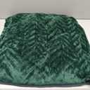 Whale Flotilla Flannel Fleece Queen Size Bed Blanket, Lightweight Breathable Soft Bedspread Plush Fluffy Coverlet Chevron Design Decorative Blanket for All Season, 90x90 Inch, Emerald Green