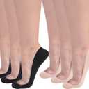 Soxbang Thin Ultra Low Cut No Show Socks in ANY Flats Heels Womens TRULY Non Slip Cotton Liner Socks (8-9.5, 6-black+nude)