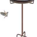 Metal Bird Bath for Outside Garden Birdbath Bowl, 36.2" Height Freestanding Bird Feeders for Outdoors with 4 Prongs Base Stake, Standing Birdfeeders for Yard Lawn Decor (Retro Copper)