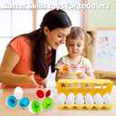 Toddler Eggs Toys,Montessori Geometric Egg Early Fine Motor Skills Learning Color Sorting & Shape Sorter Matching Game Easter Basket Stuffers Toys for Kids Boys Girls Ages 1-3