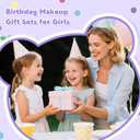 Glam Code Girls Makeup Gift Set for Teens, Happy Birthday Box, Makeup Kit for Teenager Girls, Birthday Surprise 24 Pcs Mystery Makeup Box with Mirror #Purple