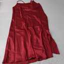 Vlazom Satin Nightgown Sexy Halter Lingerie Nightdress Spaghetti Strap Negligee Chemise Slip with Deep V Neck L