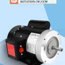 1/2HP Electric Motor Single Phase,1750RPM, 5/8" Shaft Diameter CW/CCW, TEFC 60HZ 115/230V General Purpose Motor