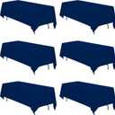 BRILLMAX 2 Pack Navy Blue Tablecloths 70 x 120 Inch for 6ft or 8ft Rectangle Tables - Rectangular Bulk Linen Polyester Fabric Washable Cloth Cover for Wedding Reception Banquet Birthday Party