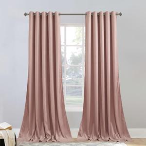 StangH Elegant Velvet Curtains Dusty Pink 84 inches Long for Girls Bedroom, Soft Privacy Light Dimming Window Drapes for Living Room Classic Panels for Wedding Backdrops, W62 x L84, 2 Panels