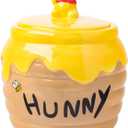Silver Buffalo Disney Winnie the Pooh Honey "Hunny" Pot Sculpted 3D Hand Painted Ceramic Snack Cookie Jar (Small)
