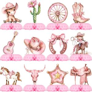 12 Pack Cowgirl Table Decorations - Cowgirl Party Decorations for Kids' Birthday and Themed Events - Cowgirl Table Toppers