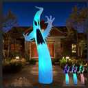 PARAYOYO 6 Ft Halloween Inflatables Terrible Ghost Decoration with Flash Color Changing Light Blow Up Decor Indoor Outdoor Yard Lawn Decorations
