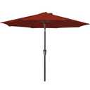 JEAREY 9FT Outdoor Patio Umbrella Outdoor Table Umbrella with Push Button Tilt and Crank, Market Umbrella 8 Sturdy Ribs UV Protection Waterproof for Garden, Deck, Backyard, Pool (Deep Red)