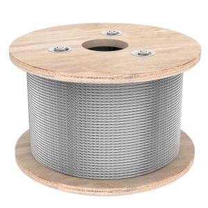 3/16 Stainless Steel Cable, 300ft Wire Rope, 7x19 Strands Aircraft Cable for Deck Cable Railing System, 3700lbs Breaking Strength Marine Grade for Rail, Deck, Clothesline, Yard Zipline