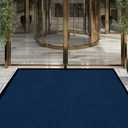 uyoyous Commercial Grade Door Floor Mat 3' x 10' Brush Step Entrance Mat Heavy Duty Indoor Outdoor Doormat Non Slip Hallway Runner Rug Low Profile Rubber Floor Mat Carpet Runner, Blue, 2'11" x 9'10"