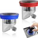 NIIIYTYB 2PCS Drain Backflow Preventer Anti Odor Shower Valve Odor Proof Floor Drain Stopper for Bathrooms Kitchens Deodorizing Copper Sewer Core Plug Anti Olores Smell Stopper (1.3''-1.77'')