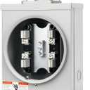100 Amp Meter Socket, 4 Jaw Meter Base, 600V 3 Wire Ring Type, with Horn Bypass Meter Cover Plate, Suitable for Overhead/Underground Feed