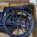 Drive Medical Blue Streak Lightweight Wheelchair - Portable Folding Mobility Aid - Swing-Away Footrests - Desk Arms - Durable Steel Frame - Easy Transport & Storage - 20-Inch Seat