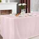 Obstal 2 Pack 4ft Tablecloths for Rectangle Tables - Water Resistant Washable Fabric Polyester Rectangle Table Cover Protector for Wedding, Banquet and Trade Shows, 48" L x 24" W x 30" H, Dusty Pink