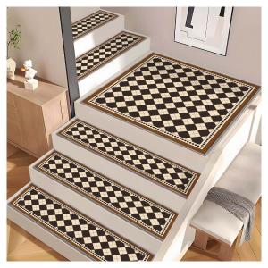 Stair Carpet Treads 1PCS, 30"X30" Indoor Safety Stair Treads for Wooden Steps, Non Slip Silent Stair Carpet, Pet-Friendly Stair Decoration Carpet, Brown