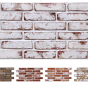 3D Faux Brick Wall Panel Red-Tinted White, Peel and Stick Wall Covering, 12 Pcs of 22.8" x 11.8", Not Real Brick, UrltraLight PVC Self A
