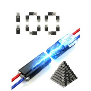 100pcs Double Wire Plug in Connector Quick Connect Lock-Buckle Terminal Snap-On Block for 18-22 AWG Solid Stranded Cables Low Voltage LED Strip Lighting DIY Crafting 2 Pin