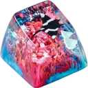 Manta Ray Artisan Keycap Red Blue Ocean Coral R1 SA Profile Custom Sea Creatures Keycaps 1U ESC Handmade Gaming Resin Key Cap Cherry MX Switch Compatible Mechanical Keyboard Manta Ray Lover Gift