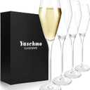 Champagne Flutes Glasses Set of 4, 8.4 oz Hand Blown Crystal Wedding Flutes, Elegant Tulip Glasses - Ideal Gift for Wedding, Anniversary, Christmas Day (4 Count (Pack of 1))