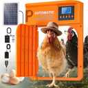 Automatic Chicken Coop Door, Upgrade Door Opening, Solar Powered Chicken Door, Light Sensor&Timer, Remote Control, Multiple Power Options with Solar Panel