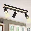 3-Light Track Lighting Fixture Ceiling, Modern LED Adjustable Ceiling Spotlights for Ceiling or Wall Mount, 3000K Kitchen Ceiling Light for Living Room Bedroom Dining Room Hallway Black