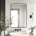 Delma Bathroom Vanity Mirror, Black Framed Bathroom Mirror for Over Sink, High-Definition Bathroom Mirror, Versatile Bathroom Vanity Mirror, Hangs Horizontally or Vertically(30x20, Black)