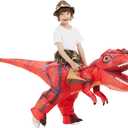 COMIN Inflatable Dinosaur Costumes for Toddler Kids T Rex Blow Up Ride on Dino Outfits for Halloween Party (55)