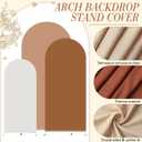 VitalCozy Set of 3 Wedding Arch Cover 4ft, 5ft, 6ft Fabric Arch Backdrop Cover Double Sided Fitted Spandex for Baby Shower Birthday Party Decoration, Frame Not Included(Dirty Orange Series)
