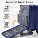 Joyway Luggage Sets 5 Piece with Front Pocket, Expandable Top Opening Suitcase Set, PC Hardside Carry on Suitcase with Spinner Wheels and TSA Lock (Blue)