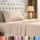 Utopia Bedding Twin Sheet Set 3 Piece Bed Sheets for Twin Size Bed, Soft and Breathable Microfiber, Includes 1 Fitted Sheet, 1 Flat Sheet and 1 Pillowcase Oeko Tex (Beige)