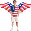 Independence Day Inflatable Wings Cosutme Adult Size Blow-up Costume for 4th of July Parade/Party/Halloween Cosplay (American Wing)