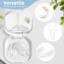 2 Pack Retainer Case, Denture Case Night Guard Mouth Guard Compatible with Invisalign，With Mirror and Ventilation Holes