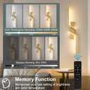 Modern Battery Operated Wall Sconce Set of Two, Wireless Wall Sconce with Remote Control, Gold Rechargeable Sconces 3000K-6500K, indoor not hardwired LED Wall Lights for Living Room, Hallway, Bedroom