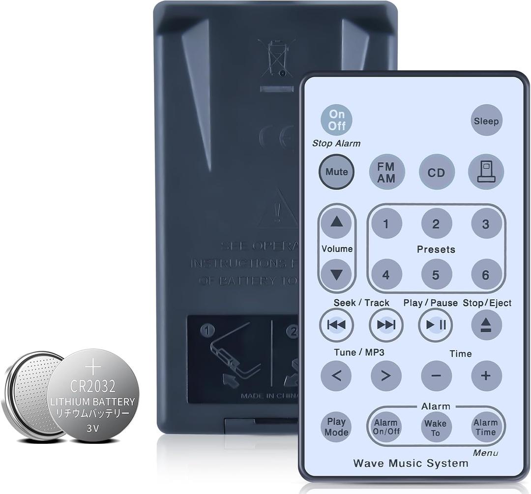 New Universal Remote Control Replacement Compatible with Bose Wave Sound Touch Music Radio System I II III IV - Silver Color (with Battery)