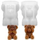 Set of 2 Bear Silicone Molds, 2 Bears Silicone Candle Molds for Party Chocolate, Suitable fit for Resin DIY