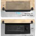 HUANUO Keyboard Tray Under Desk, Pull Out Keyboard Tray with C Clamp Mount, 26.5 W x 11.8 D Slide Out Computer Keyboard Drawer Mouse Tray for Typing, Black