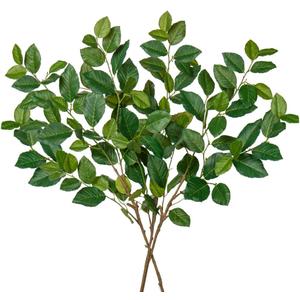 Briful 3PCS Artificial Greenery Stems Fake Plants, 35'' Long Stem Faux Camellia Branches, Real Touch Year Round Tea Leaf Branches Artificial Plants for Home Farmhouse Wedding Centerpiece Decor