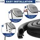 Storystore Automotive Door Weather Stripping 20Ft Car Door Rubber Edge Trim Seal Strip Gasket with Side Car Door Seal for Car Bus Camper Boat RV Truck Doors