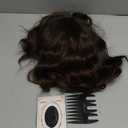 BARSDAR Short Wavy Brown Highlight Wig with Bangs - Short Brown Highlights Wigs for Women - Curly Wavy Textured French Bob Wig with Bangs Soft Synthetic Natural Looking Face-Framing Daily Party (12 Inch)