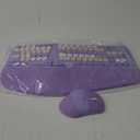 Wireless Ergonomic Keyboard and Mouse Combo with PU Wrist Rest, Carpal Tunnel Keyboard, 2.4G Colorful Split Ergo Keyboard, Comfortable Natural Typing, Compatible with PC/Laptop (Purple)
