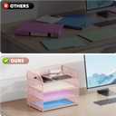 Marbrasse 4 Tier Paper Organizer Letter Tray - Mesh Desk File Organizer with Handle, Paper Sorter Organizer for Letter/A4 Office File Folder Holder (Pink, 12.6" x 9.1" x 10.7")