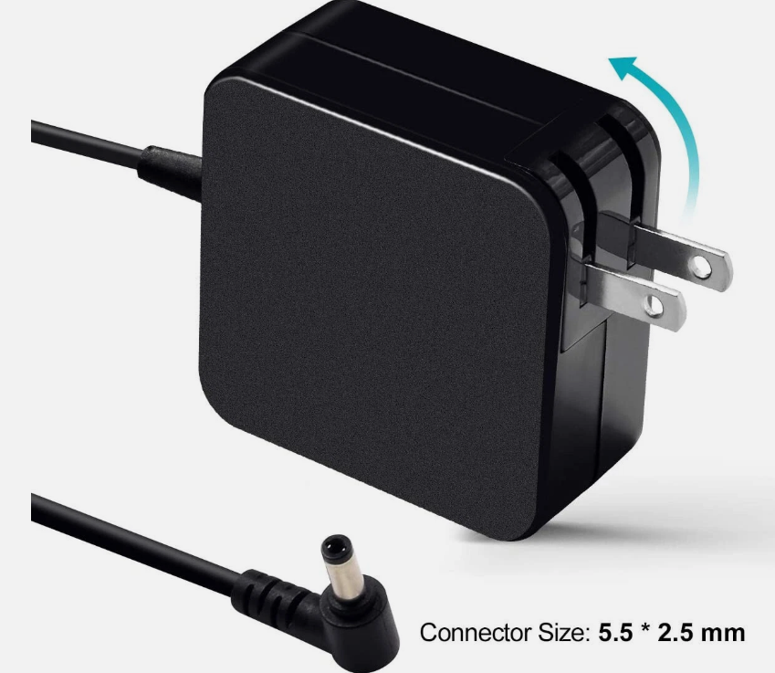PC AC Adapter DL65200325 65W 3.25A 1.8A 100-240V Charger Black L Shape Tip