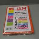 4 x JAM PAPER Plastic 2 Pocket POP Folders - Durable School Folders - Assorted Primary Colors - 6/Pack